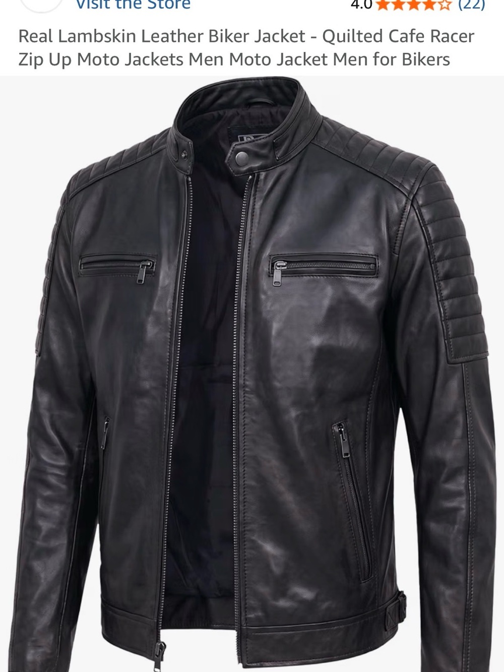 Desired Collection Black Quilted Shoulder Lambskin Moto Jacket